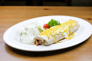 Main course in a restaurant