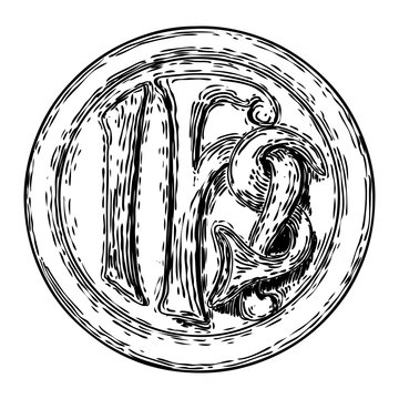 IHS Ancient medieval Christogram. Christian monogram of Jesus Christ, The Savior. Vector.