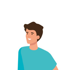 young man avatar character icon vector illustration design