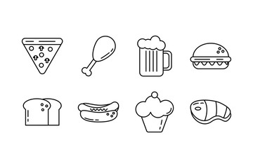 bundle of nutritive food set icons