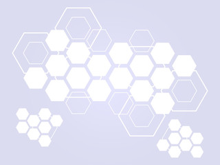 Obraz na płótnie Canvas Hi-tech medical white background. Abstract white hexagon background for innovation medicine, health, research and science. Technology polygonal concept. Vector illustration EPS10.