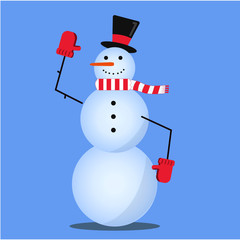 Snowman waving happy holidays