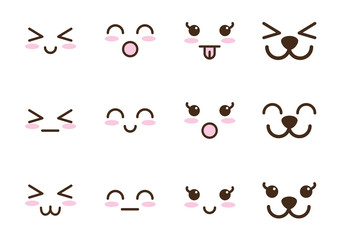 bundle of faces kawaii characters