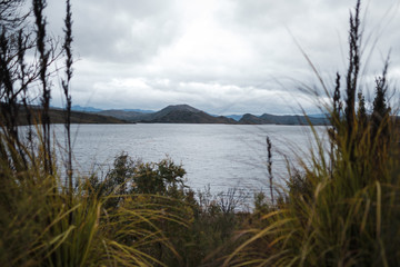 Fototapeta na wymiar Lake in Tasmania before storm