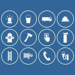 fire emergency tools sign icon vector design symbol