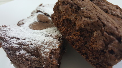 chocolate brownies on a plate
