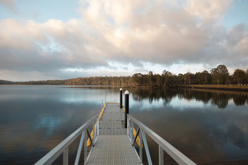 Calm lake in Tasmania during sunrise