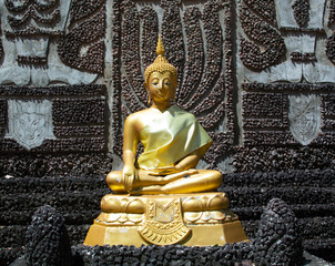 Golden Buddha image in Thai temples