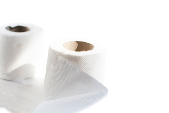 Toilet paper isolated on a white background