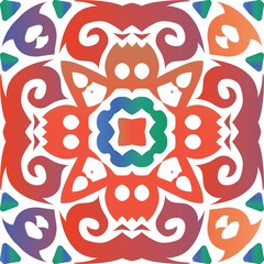 Ethnic ceramic tile in mexican talavera.