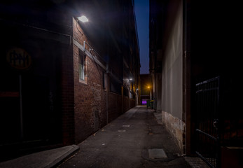 Naklejka na ściany i meble empty back alley at night