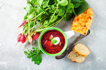 Red borscht soup