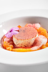 Creme brulee close up