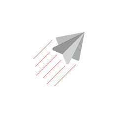 paper air plane swoosh gradient design vector