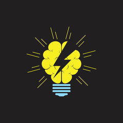 eco electric idea brain symbol vector