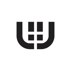 letter w geometric linear logo vector