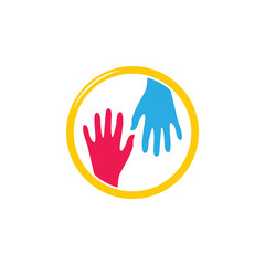 help friendly hand symbol vector