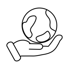 business hand lifting sphere planet