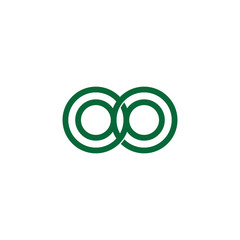 linked loop flat lines art logo vector