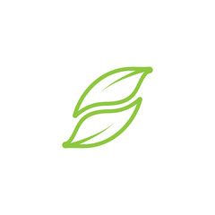 linked leaf lines art curves logo vector
