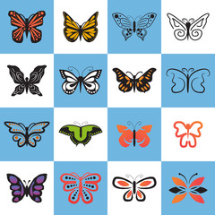 Butterfly icon logo design template