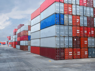 Container stack in the port of import and export industry