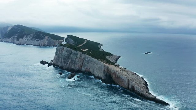 Aerial view of Cape of Ducato in Lefkada island- Greece