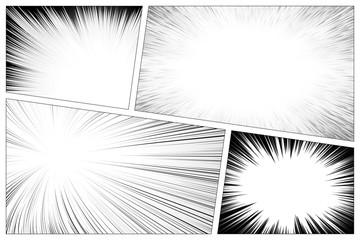 Manga radial speed line design - obrazy, fototapety, plakaty