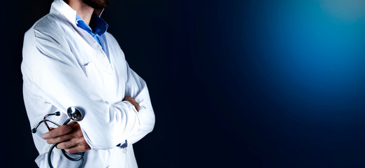 Doctor with stethoscope in a hand medical concept