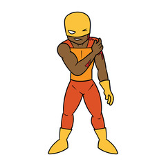 Cartoon Hurt Superhero Vector Illustration