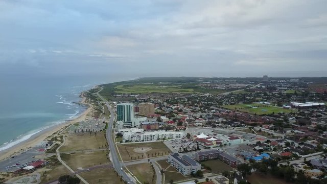 Panoramic view of hotel building in Puerto Elizabeth beaches in Sudafrica