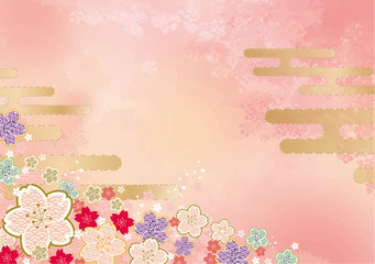 桜 桜 花 背景 4月 春 3月 ひな祭り 節句 早春 フレーム 枠 April Wall Mural Apr Okaka08