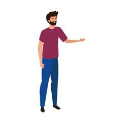 young man avatar character icon vector illustration design