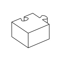 piece of puzzle line style icon vector illustration design