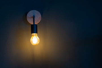 Modern wall lamp with blue wall interior lighting bulbs decoration contemporary