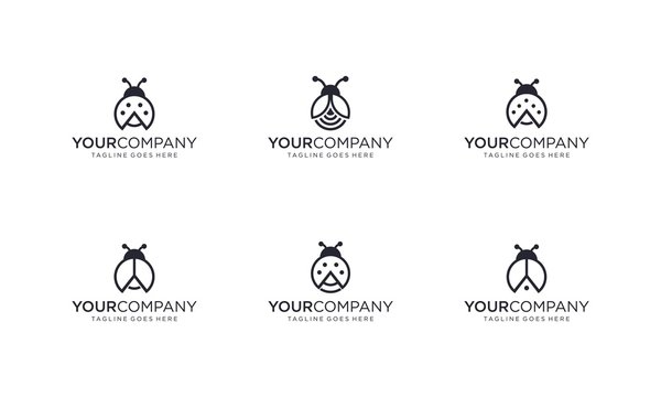 Lady bug logo design vector