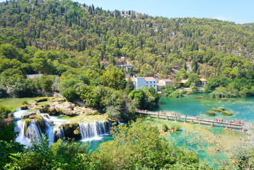 Fototapeta na wymiar クロアチアの観光地、クルカ国立公園