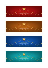 Obraz na płótnie Canvas festival celebration, star banner, 4 color background, merry christmas, happy new year, Isolated vector design for website and other