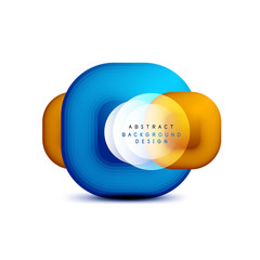 Square geometric banners with 3d smooth blend effect. Digital technology trendy icon design. Vector Illustration For Wallpaper, Banner, Background, Card, Book Illustration, landing page