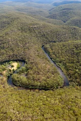 Winding river in extremely remote Australian bush land aerial © Steve Munro