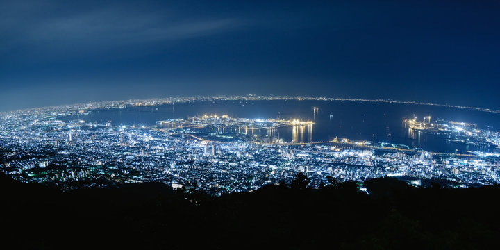 Kobe Night View from Mt. Maya (Mayayama) in Kobe, Japan. Three Major Night Views of Japan - Ten Million Dollar Night View.