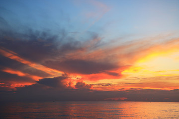 beautiful sunrise on the sea