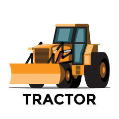 Tractor under Construction , vehicle Vector illustration cartoon character design.