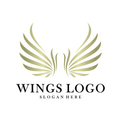 Luxury Wings Logo Design Vector Template. Icon Symbol. Illustration