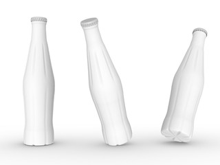 template empty bottle mockup white background , 3d rendering	