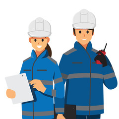 Technician and builders and engineers and mechanics People teamwork ,Vector illustration cartoon character.