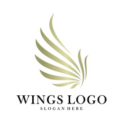 Luxury Wings Logo Design Vector Template. Icon Symbol. Illustration