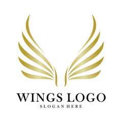 Luxury Wings Logo Design Vector Template. Icon Symbol. Illustration