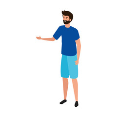 young man avatar character icon vector illustration design