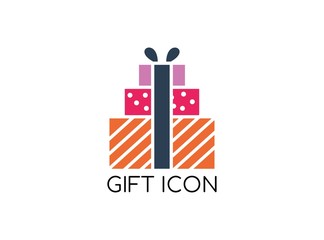 Luxury Icon of Gift in Trendy Flat Isolated on White Background. Suitable for Christmas, Birthday, Valentine and more Sign and Symbol. Editable Color. Vector Illustration